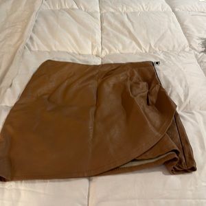Brown leather looking skirt
